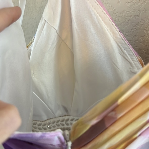 XSCAPE Floral Print Embellished Waist Gown Dress - Picture 16 of 16